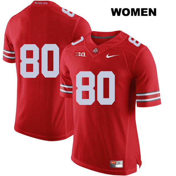 Ohio State Buckeyes Women's C.J. Saunders #80 Red Authentic Nike No Name College NCAA Stitched Football Jersey TW19S61EW